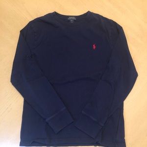 Polo Ralph Lauren Boys L Navy Blue Long Sleeve Tee